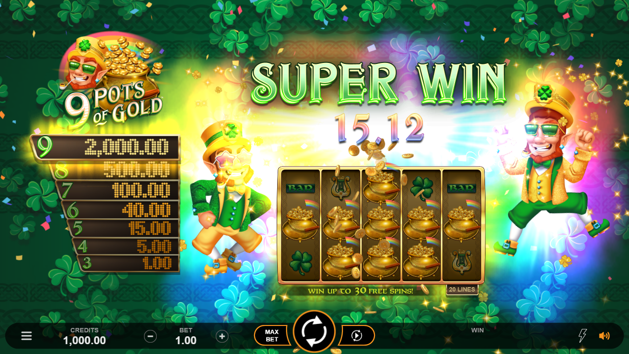 9 pots of gold slot big wins