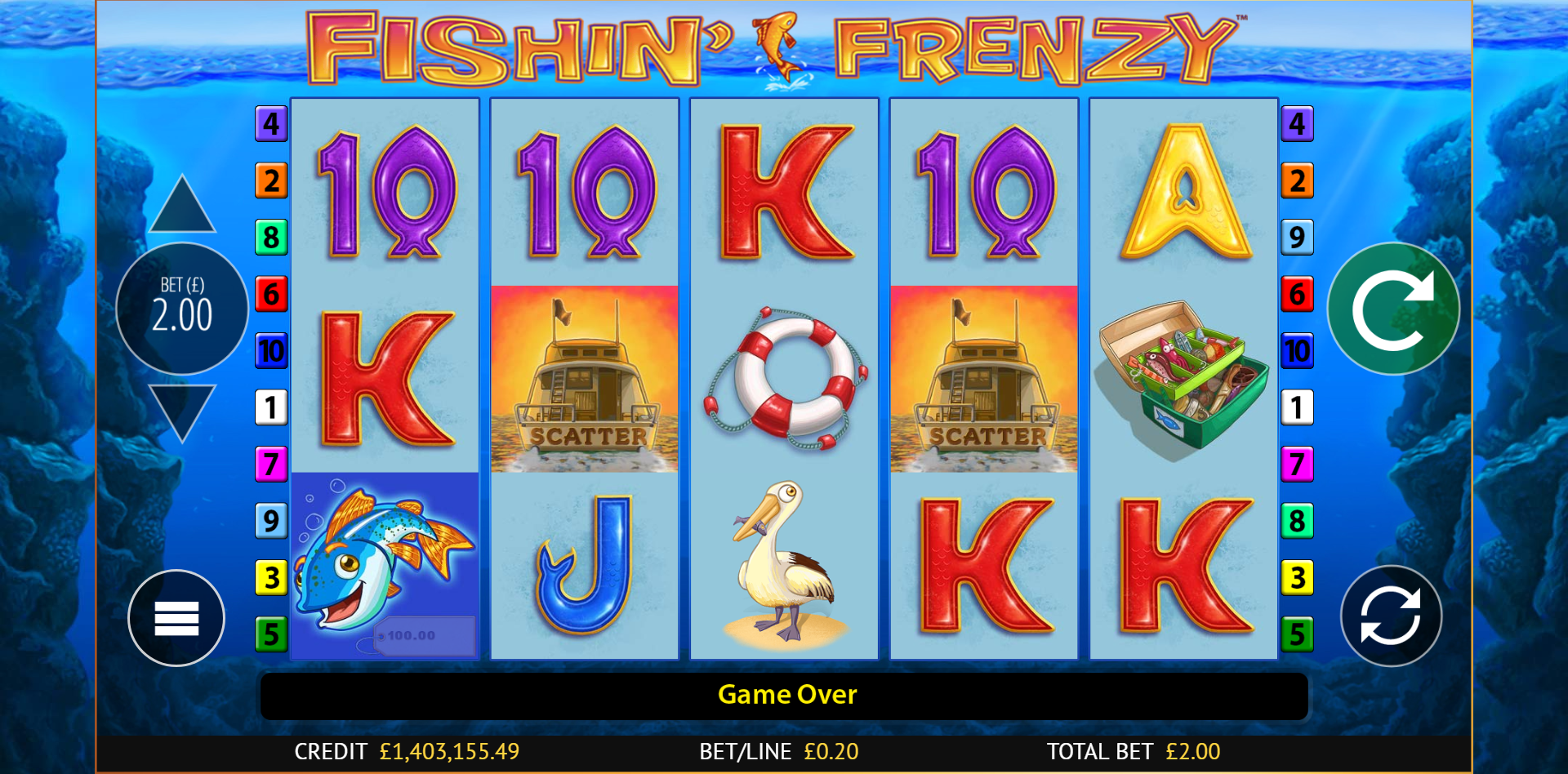 Fishin Frenzy Game lobby