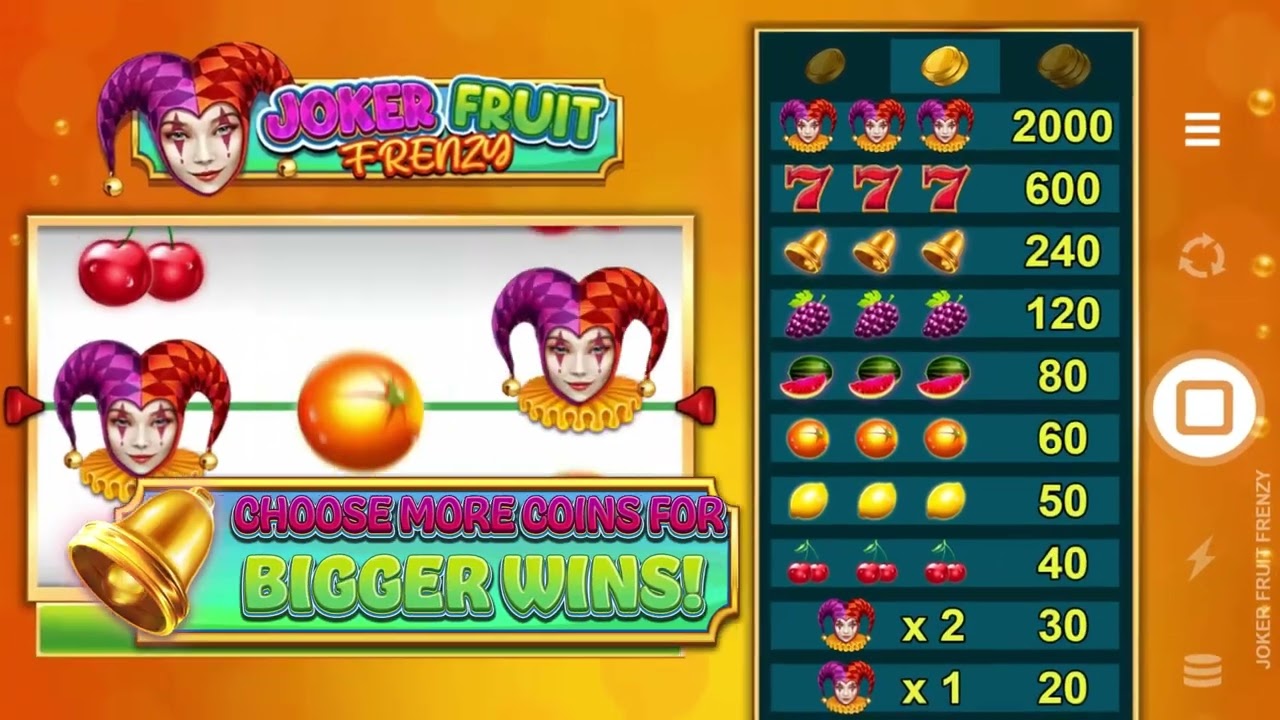 Joker fruit frenzy slot lobby